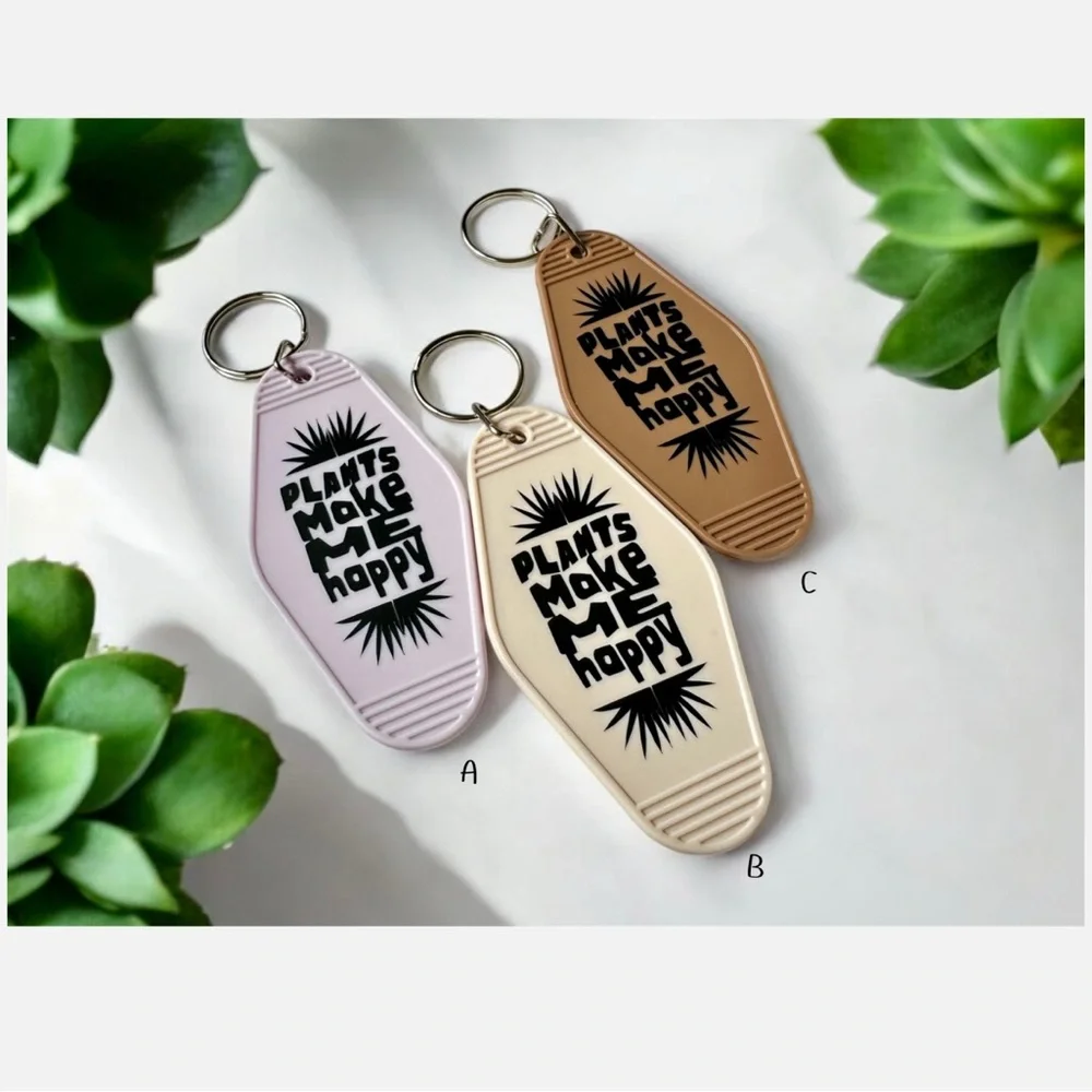 Retro Motel-Style Plant Keychains 8 Styles to Choose From! Multicolor - Picture 5 of 8